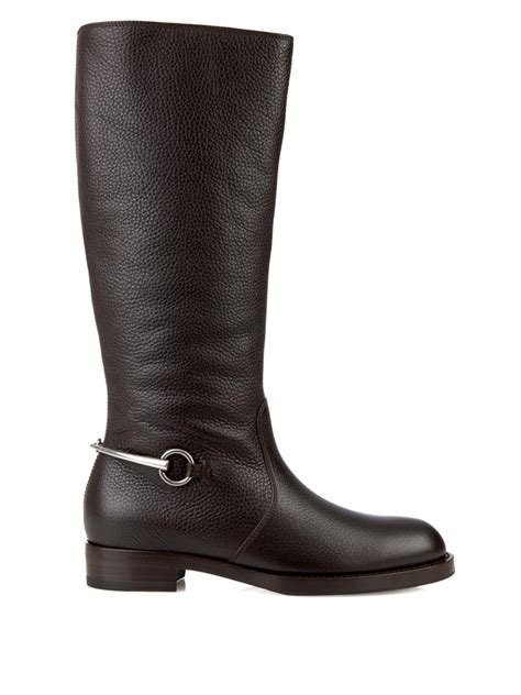 gucci flat riding boots with pony|high heel gucci boots women.